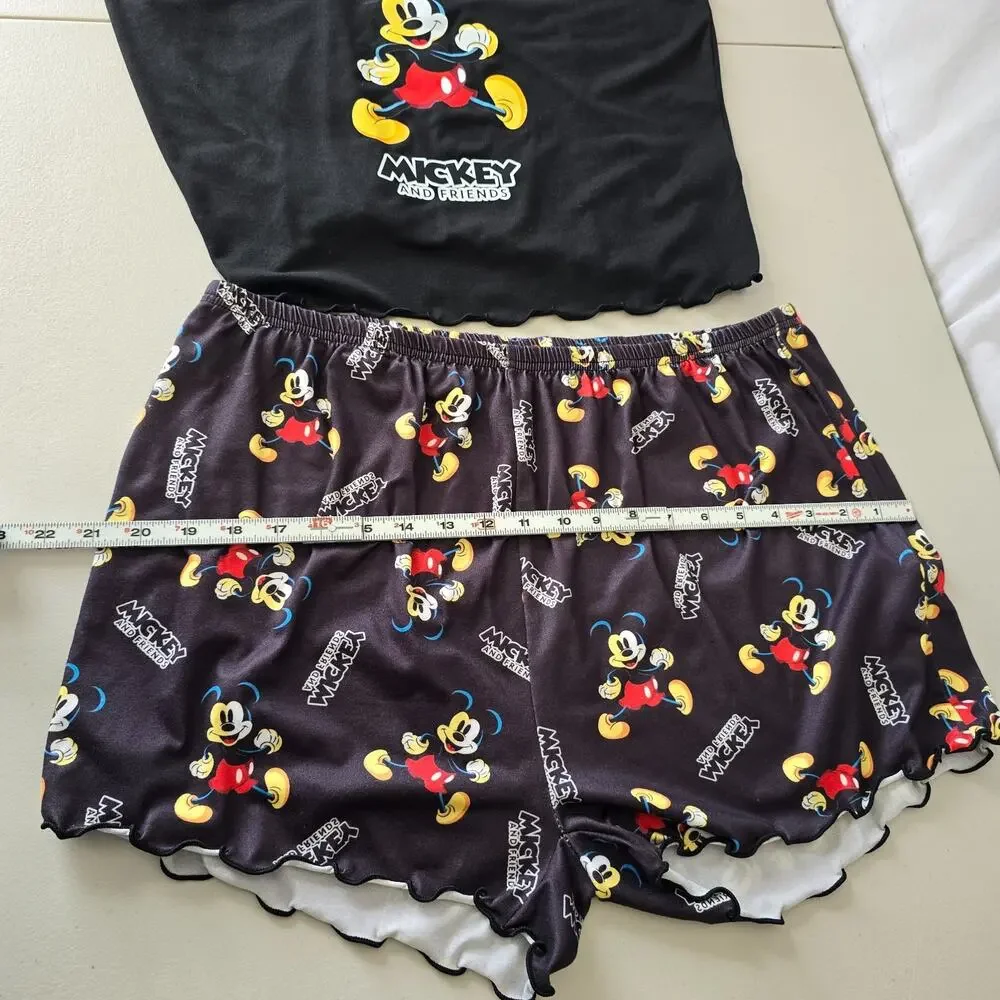 Disney Mickey Mouse & Friends Shorts & Tank Pajama Lounge Set Women's XXL Black - Picture 16 of 16